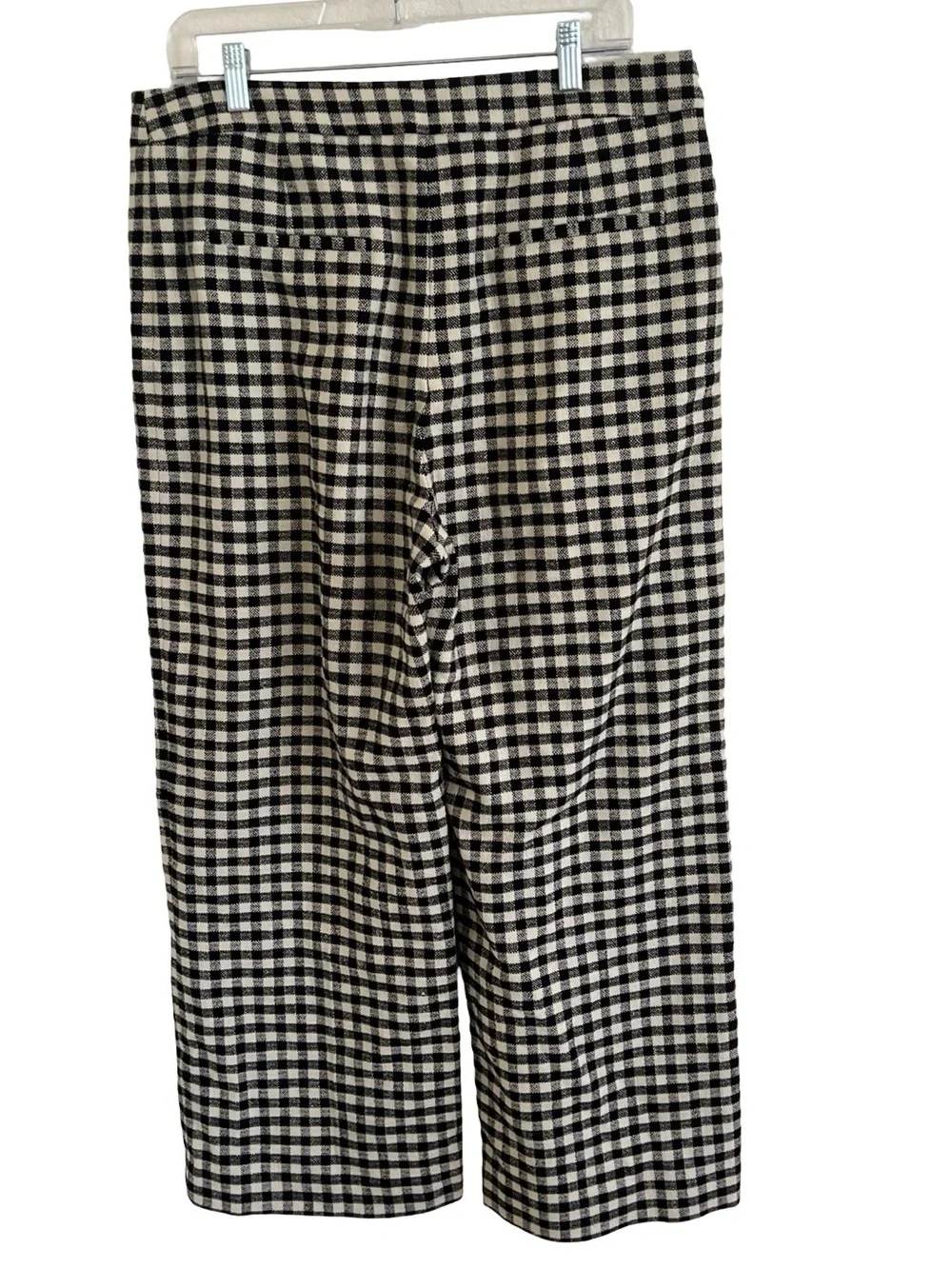 Sezane Martin Crop Trousers in Black and Ecru Gingham FR 44 / US 12